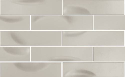 faïence mat mur salle de bain cuisine 6,3 x 25 cm, relief bombé, couleur pierre ponce, collection Curl InstaHouse compo