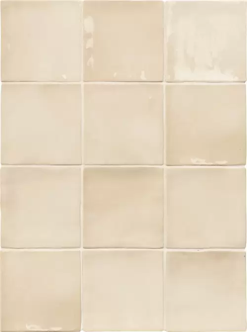 Carrelage faïence brillante couleur os 10x10 effet zellige Cordoue InstaHouse Carmen Seville compo